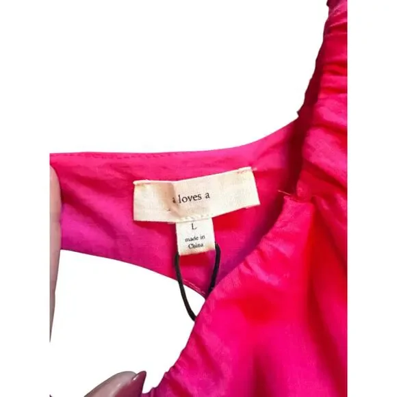 NWT A Loves A Pink Cotton Dress - Size L - Picture 3 of 16